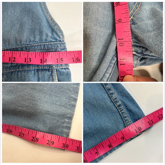 Vintage 70s Moods by JCP Denim Overalls Bib Flared Womens 32 Button Front Unisex - Picture 12 of 12